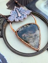 Load image into Gallery viewer, Moss Agate Moth Necklace