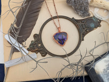 Load image into Gallery viewer, Copper Electroformed Purple Mojave Turquoise Necklace