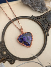 Load image into Gallery viewer, Copper Electroformed Purple Mojave Turquoise Necklace