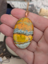 Load image into Gallery viewer, Copper Electroformed Bumble Bee Jasper Necklace