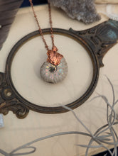 Load image into Gallery viewer, Copper Electroformed Fossilized Ammonite Necklace