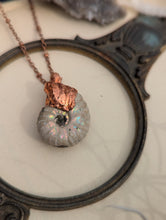 Load image into Gallery viewer, Copper Electroformed Fossilized Ammonite Necklace