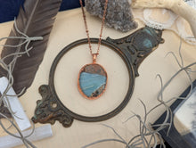 Load image into Gallery viewer, Copper Electroformed Rare Ocean Stone Necklace