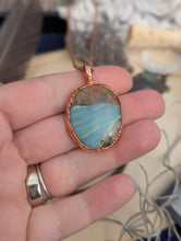 Load image into Gallery viewer, Copper Electroformed Rare Ocean Stone Necklace