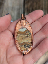 Load image into Gallery viewer, Copper Electroformed Picture Jasper Landscape Necklace