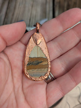 Load image into Gallery viewer, Copper Electroformed Picture Jasper Landscape Necklace 2