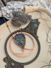 Load image into Gallery viewer, Copper Electroformed Lapis and Pyrite Wave Necklace