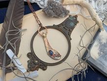 Load image into Gallery viewer, Copper Electroformed Samara Seed and Kyanite Necklace