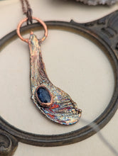 Load image into Gallery viewer, Copper Electroformed Samara Seed and Kyanite Necklace