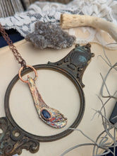 Load image into Gallery viewer, Copper Electroformed Samara Seed and Kyanite Necklace