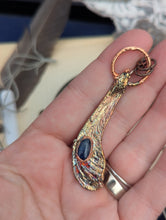 Load image into Gallery viewer, Copper Electroformed Samara Seed and Kyanite Necklace