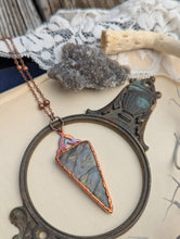 Load image into Gallery viewer, Copper Electroformed Moss Agate Necklace