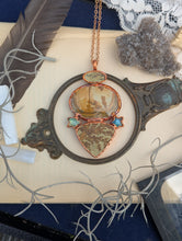 Load image into Gallery viewer, Copper Electroformed Dendritic Psilomelane, Labradorite, and Jasper Necklace