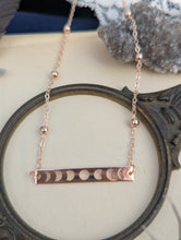 Load image into Gallery viewer, Rose Gold Moon Phase Choker Necklace