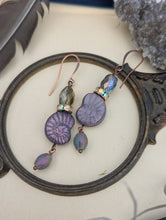 Load image into Gallery viewer, Purple Ammonite Earrings