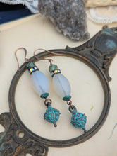 Load image into Gallery viewer, Verdigris Drop Earrings