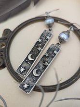 Load image into Gallery viewer, Star Moon Tibetan Pearl Earrings
