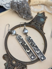 Load image into Gallery viewer, Star Moon Tibetan Pearl Earrings