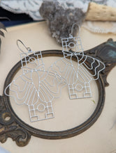 Load image into Gallery viewer, Art Deco Steel Moth Earrings
