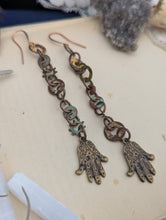 Load image into Gallery viewer, Rustic Industrial Hamsa Earrings