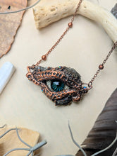 Load image into Gallery viewer, Copper Electroformed Dragon Eye Necklace