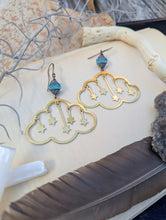 Load image into Gallery viewer, Brass Cloud and Star Earrings 1