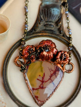 Load image into Gallery viewer, The Harvest Patch Pumpkin &amp; Mookaite Copper Electroformed Necklace