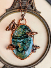 Load image into Gallery viewer, 'The Forest Floor' Mushroom &amp; Ocean Jasper Copper Electroformed Necklace