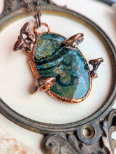 Load image into Gallery viewer, 'The Forest Floor' Mushroom &amp; Ocean Jasper Copper Electroformed Necklace