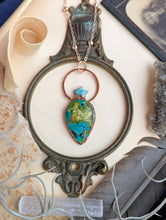 Load image into Gallery viewer, Tibetan Turquoise &amp; Amazonite Star Copper Electroformed Necklace