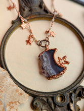 Load image into Gallery viewer, 'The Celestial Crescent' Electroformed Druzy Moon Necklace