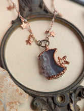 Load image into Gallery viewer, 'The Celestial Crescent' Electroformed Druzy Moon Necklace