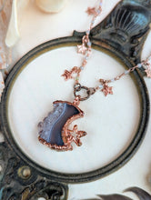 Load image into Gallery viewer, 'The Celestial Crescent' Electroformed Druzy Moon Necklace