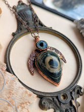 Load image into Gallery viewer, 'The All-Seeing Guardian' Eye and Green Opal Necklace