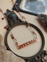 Load image into Gallery viewer, Rose Gold Moon Phase Choker with Star Chain