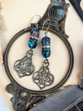 Load image into Gallery viewer, Vintage Pewter Filigree Earrings