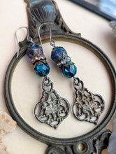 Load image into Gallery viewer, Vintage Pewter Filigree Earrings