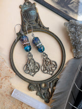 Load image into Gallery viewer, Vintage Pewter Filigree Earrings