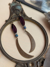 Load image into Gallery viewer, Crescent Moon Earrings - Deep Purple