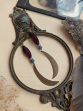 Load image into Gallery viewer, Crescent Moon Earrings - Deep Purple