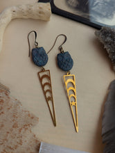 Load image into Gallery viewer, Owl and Moon Phase Earrings