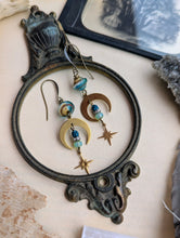 Load image into Gallery viewer, The Teal Tide Lunar Earrings
