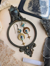 Load image into Gallery viewer, The Teal Tide Lunar Earrings