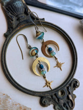 Load image into Gallery viewer, The Teal Tide Lunar Earrings