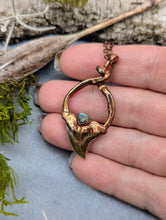 Load image into Gallery viewer, Electroformed Fossilized Shark Tooth Necklace with Labradorite