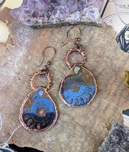 Hematite Ammonite Earrings 2