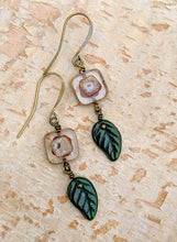 Load image into Gallery viewer, Crisp Mornings - Czech Glass Leaf Earrings - Minxes&#39; Trinkets
