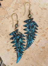 Load image into Gallery viewer, Verdigris Fall Fern Earrings - Minxes&#39; Trinkets