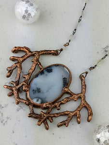 Electroformed Winter Branches with Dendritic Opal - 2 - Minxes' Trinkets