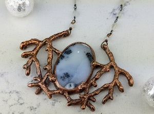 Electroformed Winter Branches with Dendritic Opal - 2 - Minxes' Trinkets